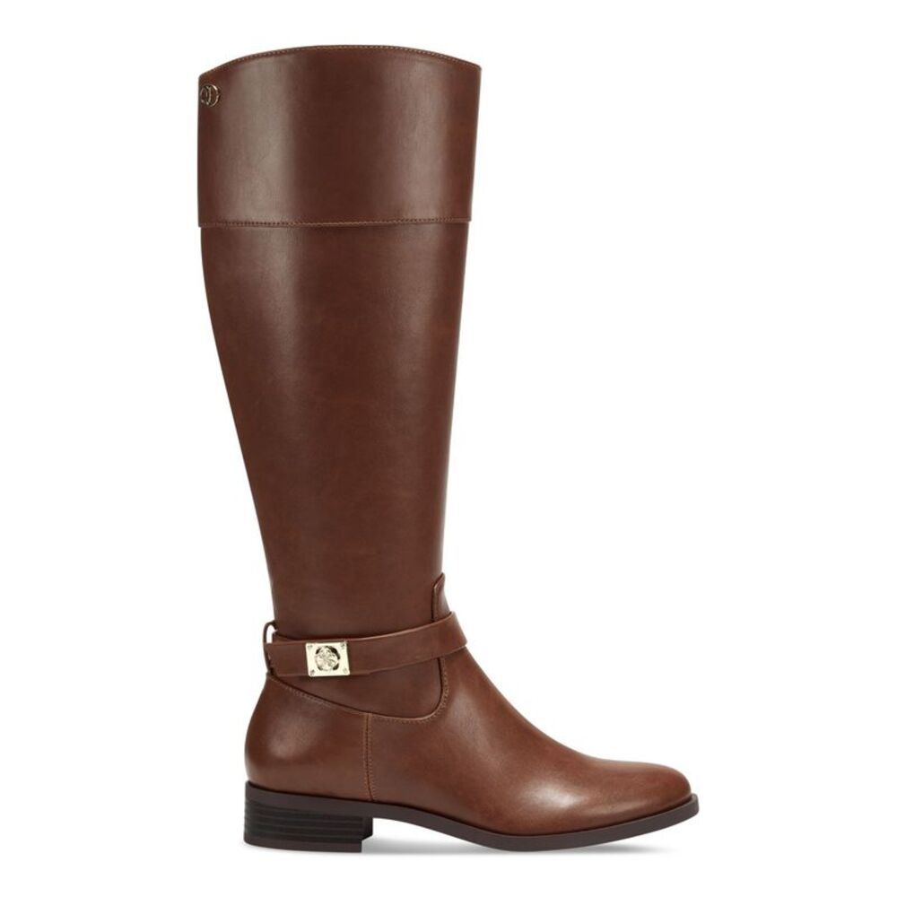 CHARTER CLUB Womens Brown Johannes Round Toe Zip-Up Riding Boot 5.5 M